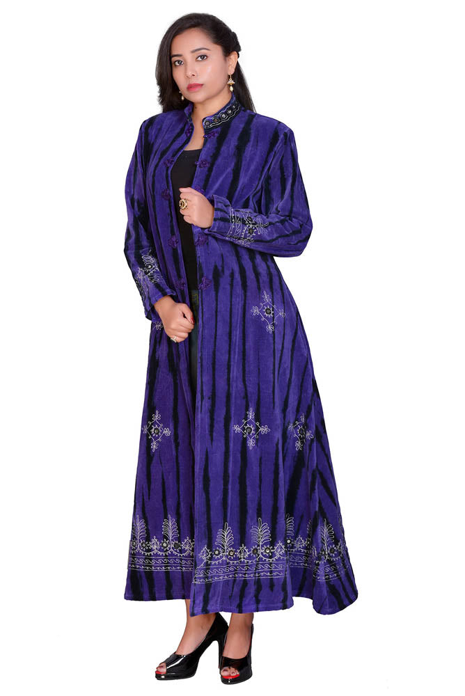 Velvet Coat Long - Cadbury Purplely Blue *** REDUCED ***