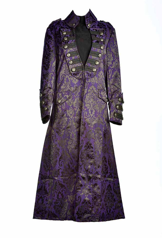 Military Style - Heavy Brocade Purple Jacket