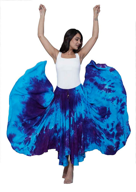 Full Circle Skirt in Blue /Purple multi