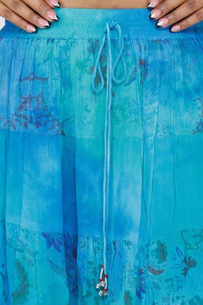 Chiffon Turquoise Skirt Young Again Clothing