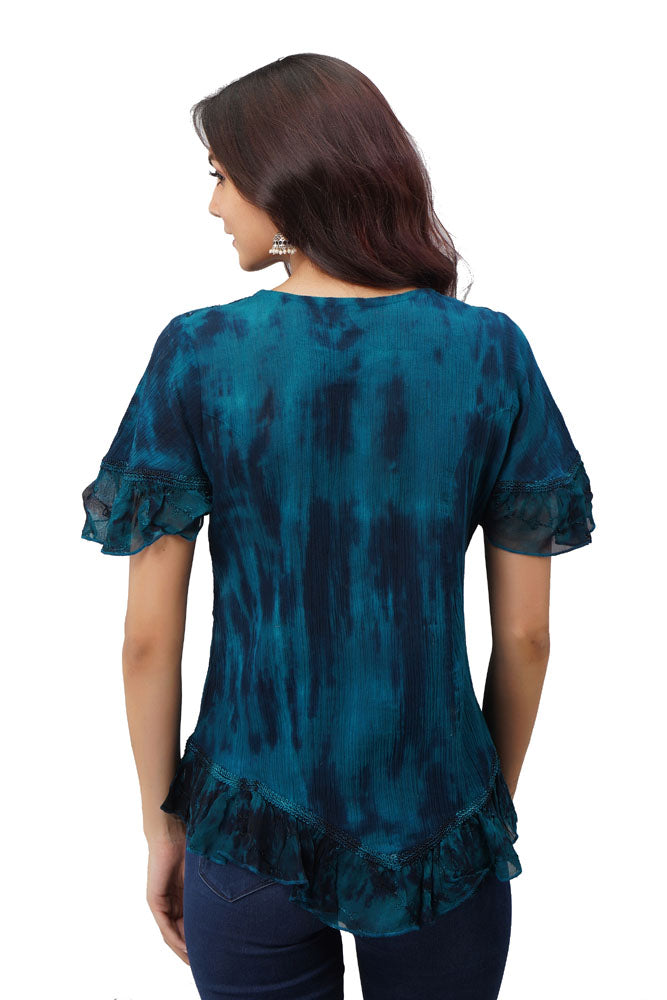 Cotton Sequin Top - Teal