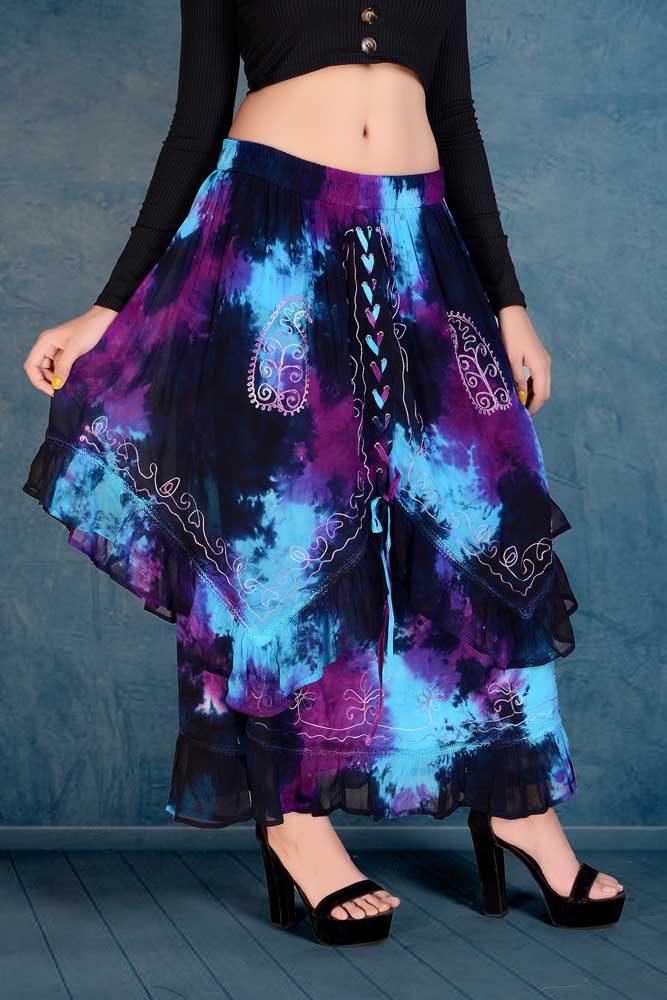 Eyelet Skirt Blue Multi