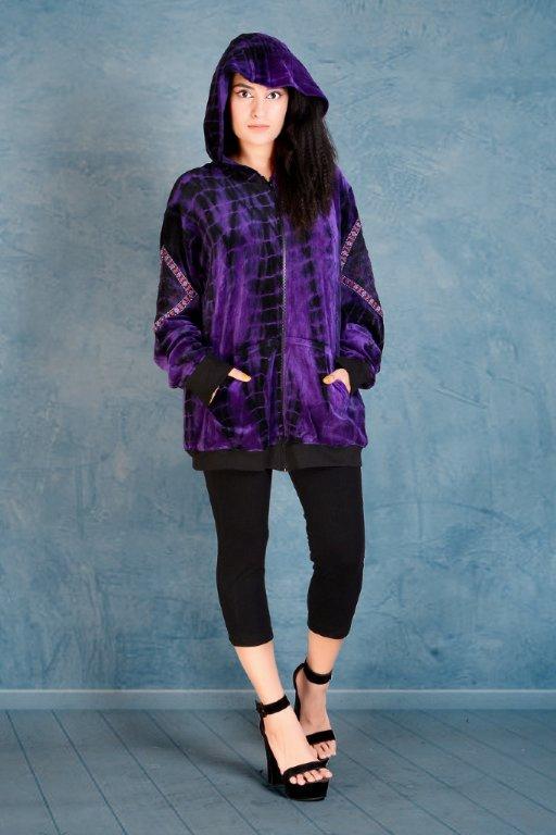 Velour Hoody Purple Jacket