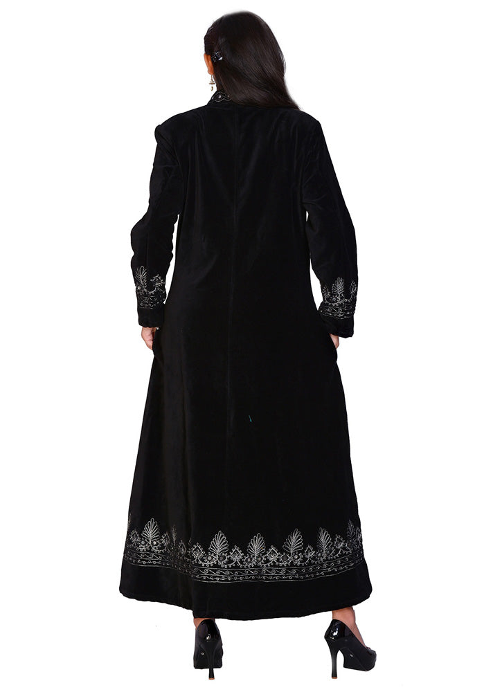 Velvet Coat Full Length -  Black